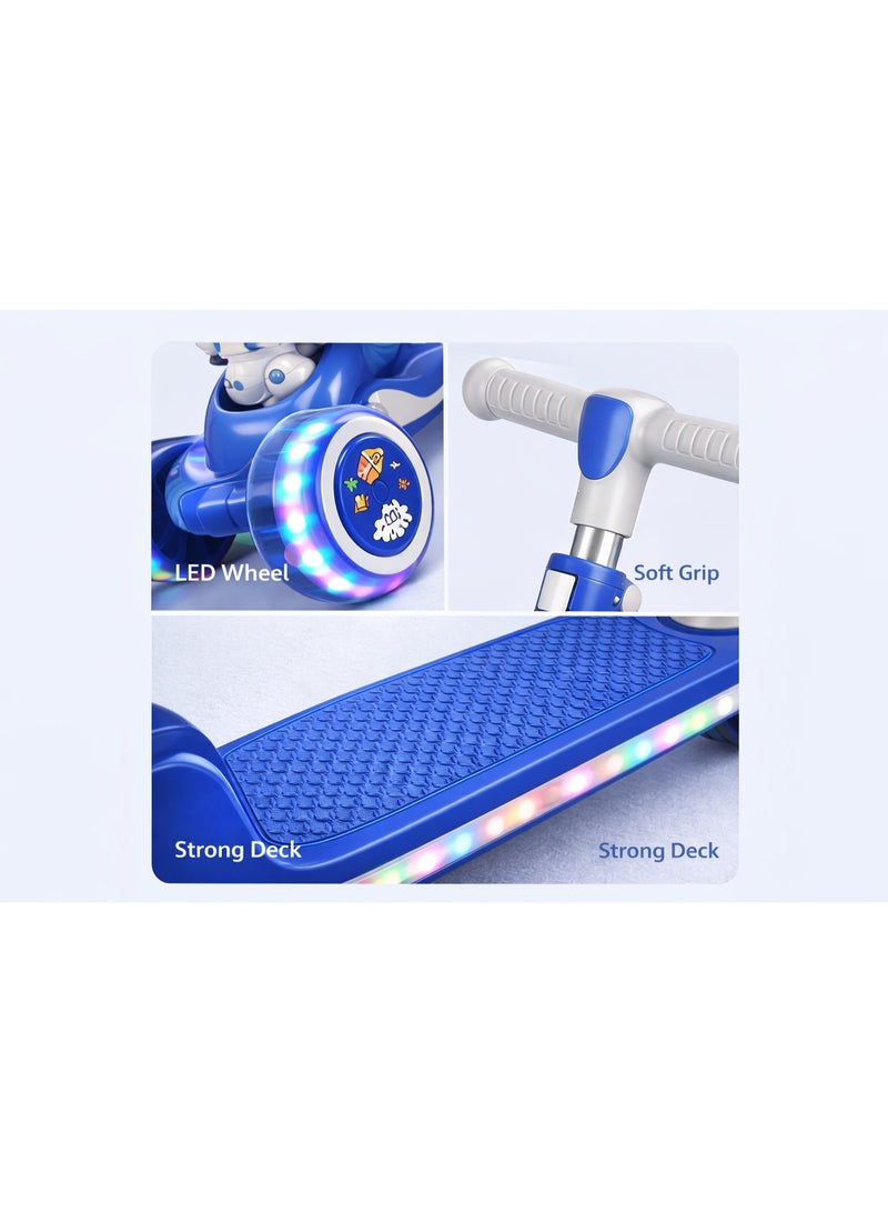 Kids Adjustable Scooter with LED Wheels, Height Adjustable 65–85 cm, 3-Wheel Stable Design, for Children Ages 2–8 Years - Image 4